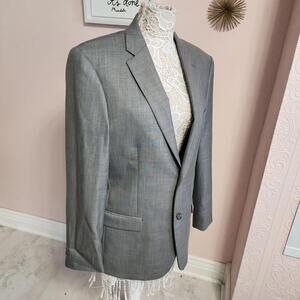 gray Caravelli Blazer Sport Coat Mens 40R Gray Double Vented Viscose Blend WWW18